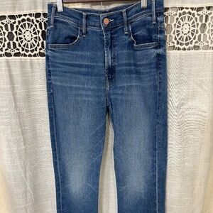 Mother LIL Hustler Ankle Fray Med Wash Denim Jean Size 29